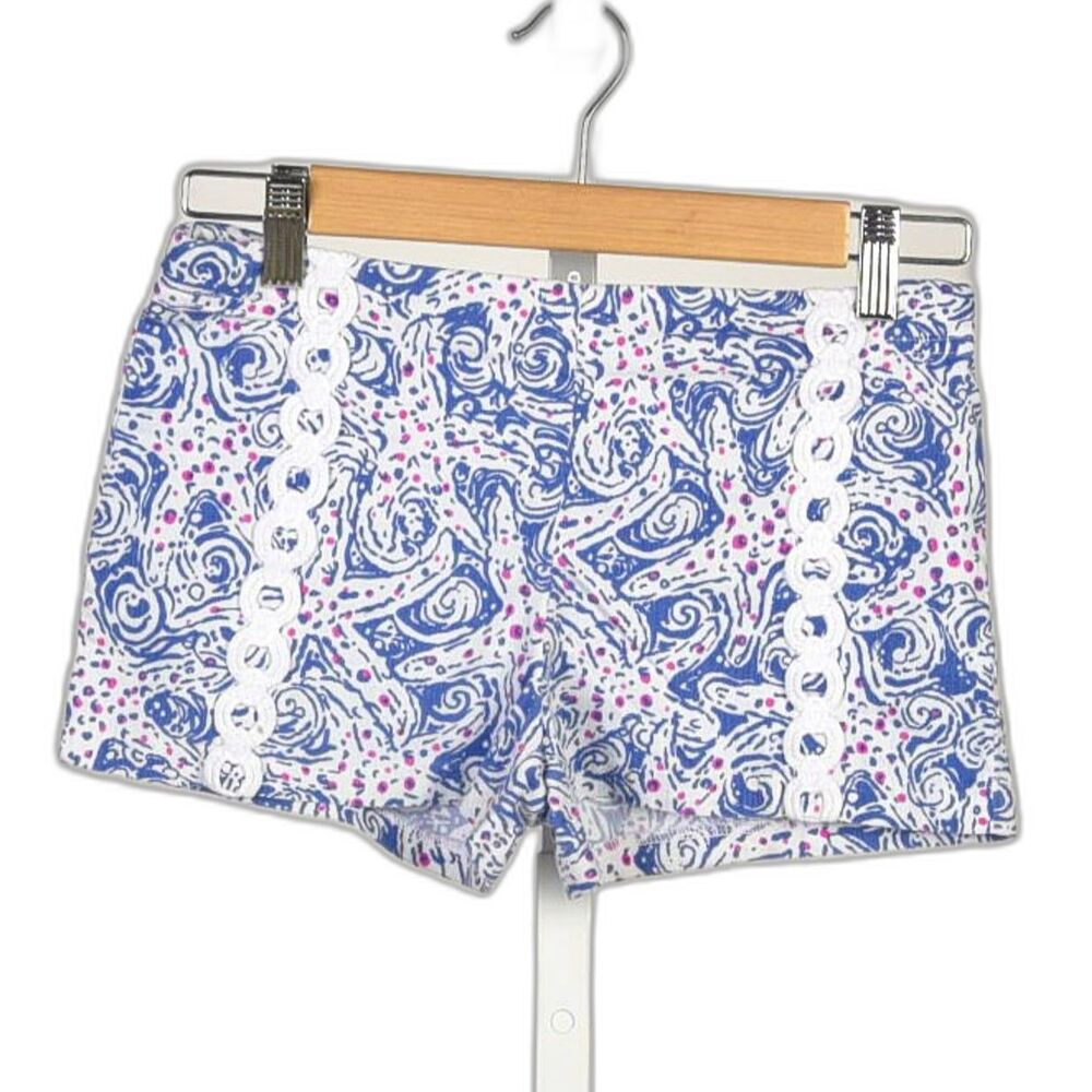 Lilly Pulitzer Girls Coastal Preppy Indigo Star Crush Short Size 12